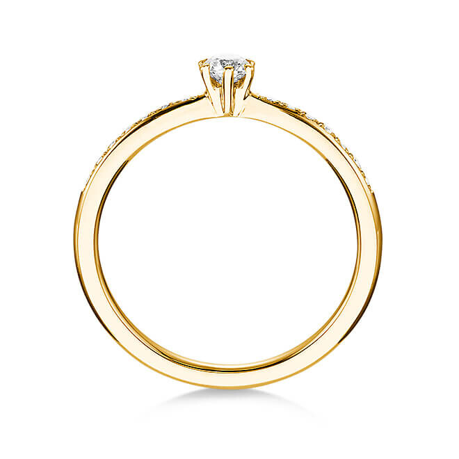 Dettinger Solitär Ring Gelbgold Brillant stehend
