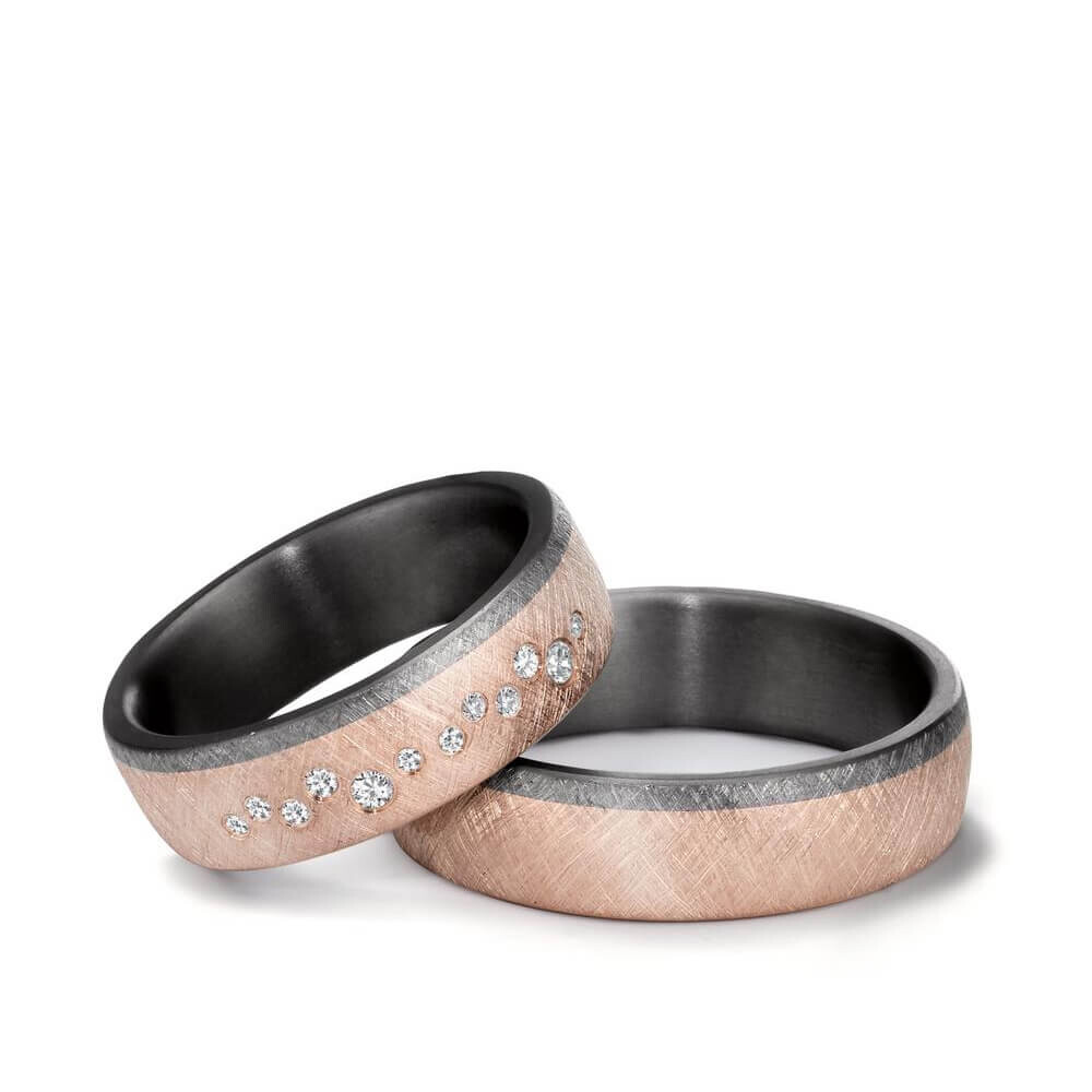 Eheringe Tantal Roségold 585 Brillant TeNo 59756