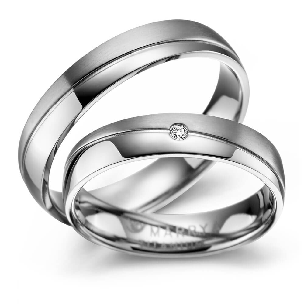 Trauringe Partnerringe Titan Zirkonia Marrya TI-01