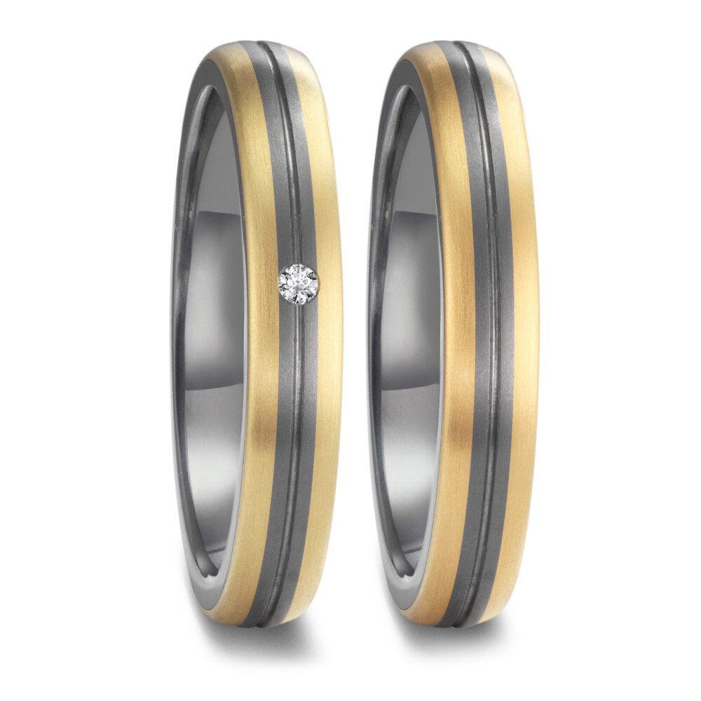 Trauringe aus Tantal & Gold TeNo 603085 & 603084