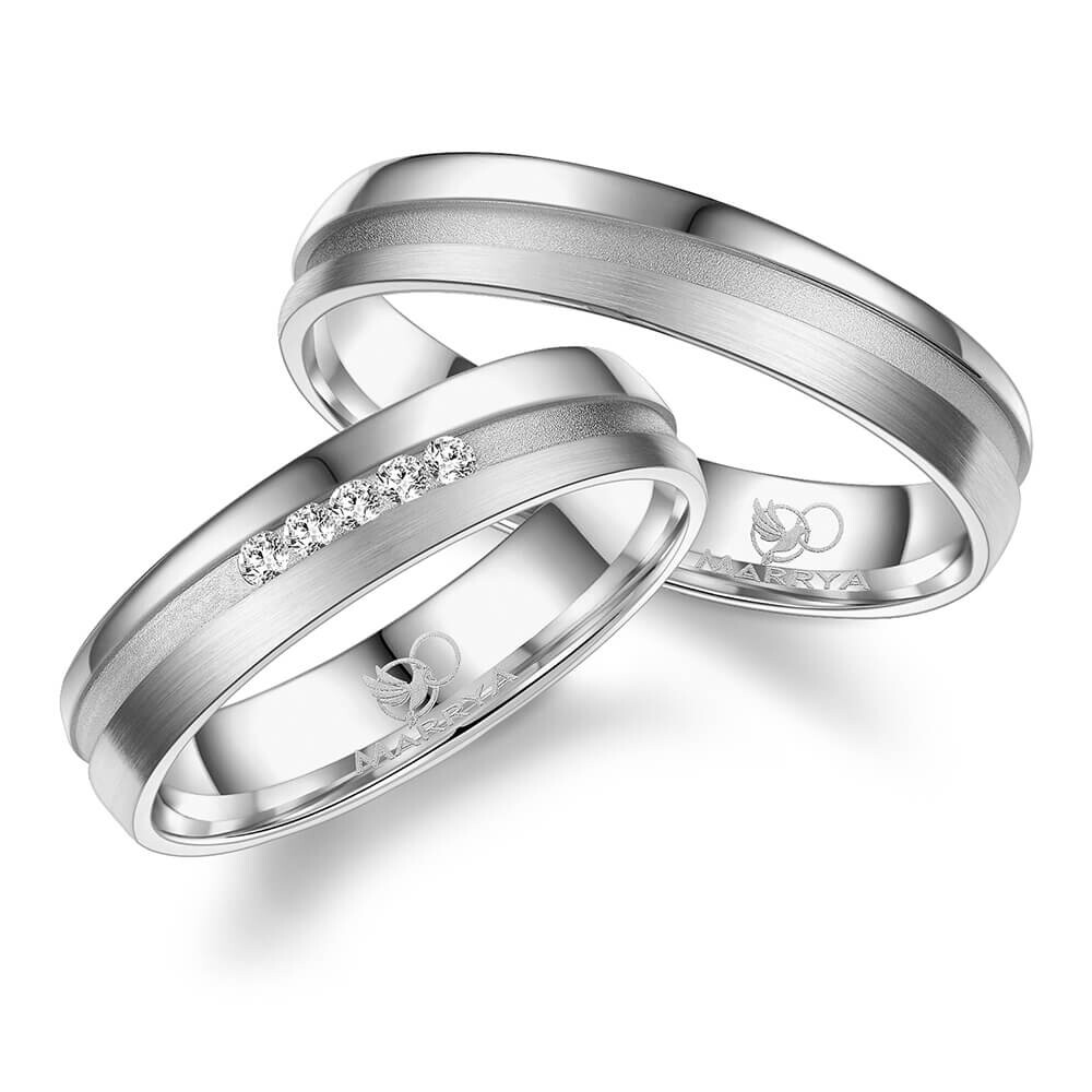 Trauringe Partnerringe Sterlingsilber 925 Zirkonia Marrya SI-15