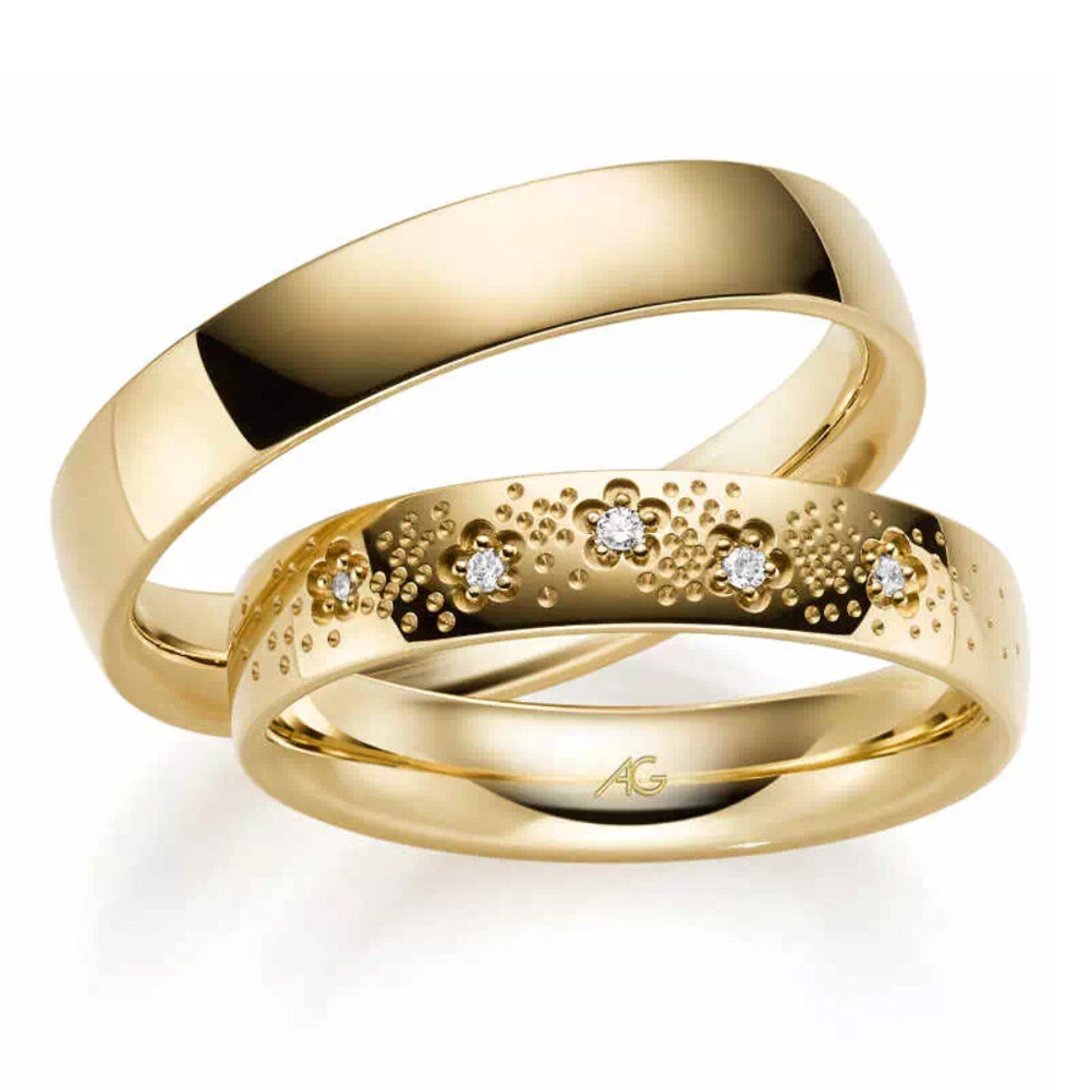 Gerstner Trauringe Gelbgold Brillant 4/31111/4.5 & 31111/4.5