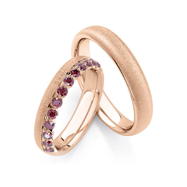 Trauringe Memoire Rotgold 375 Cherry Red zus. 0,480 ct. Rubin RU-1762