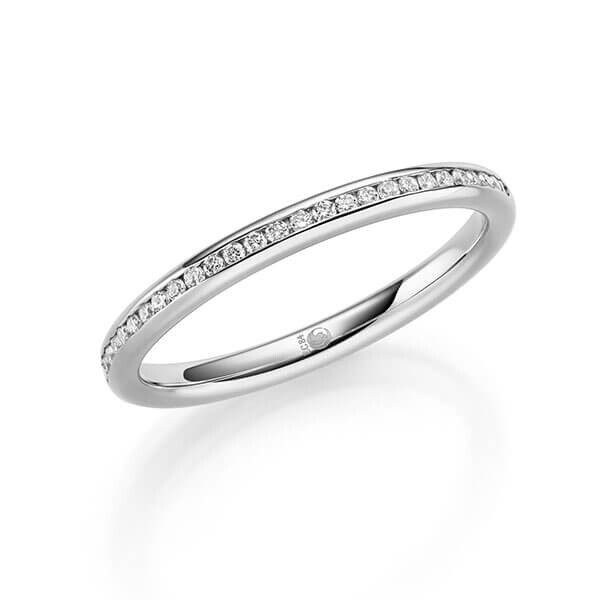 Memoire/Vorsteckring Weißgold 333/- zus. 0,140 ct, tw, si - RU-1742-2