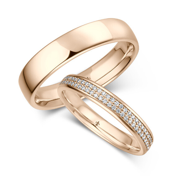 Giloy Trauringe TR-0-00087 & TR-1-00087 Roxy Roségold