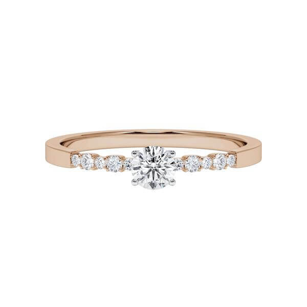 Diamantring Peach-Gold 585 & Weißgold 585 Brillant zus. 0,320ct. Rubin RU-1791