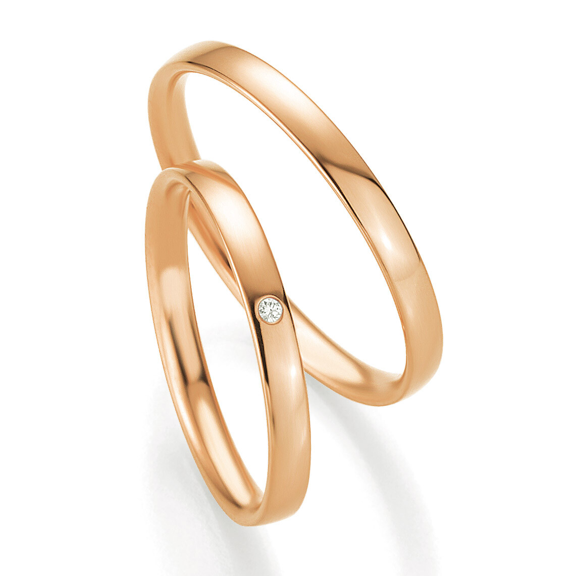Trauringe Roségold Basic Slim Breuning 48/04301 & 48/04302