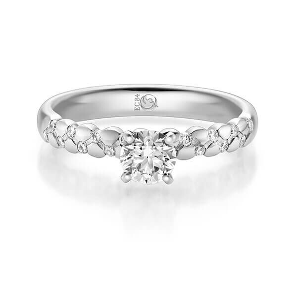 Diamantring Graugold 375 zus. 0,740 ct, Lab-Grown & tw,si Brillant Rubin RU-1723-11