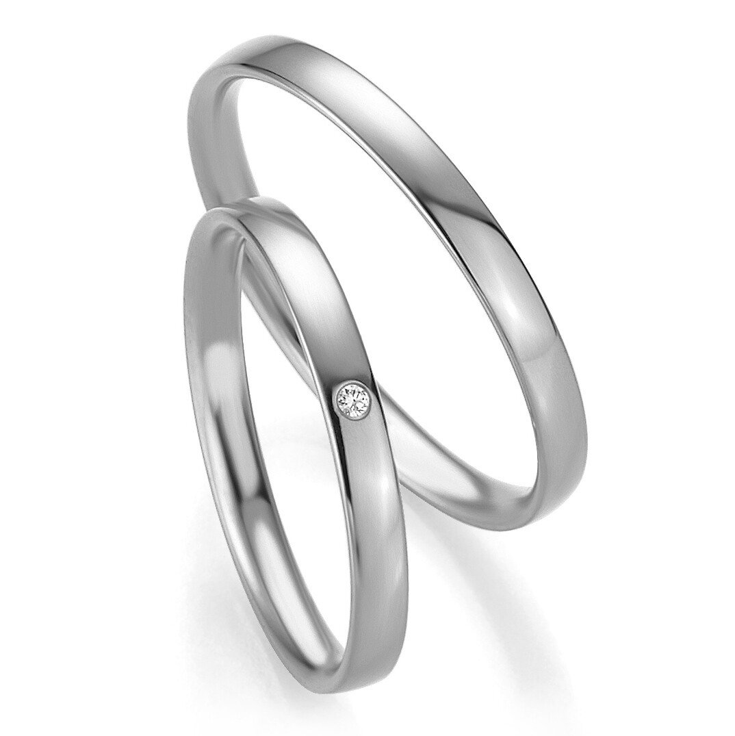 Trauringe Platin Basic Slim Breuning 48/04301 & 48/04302