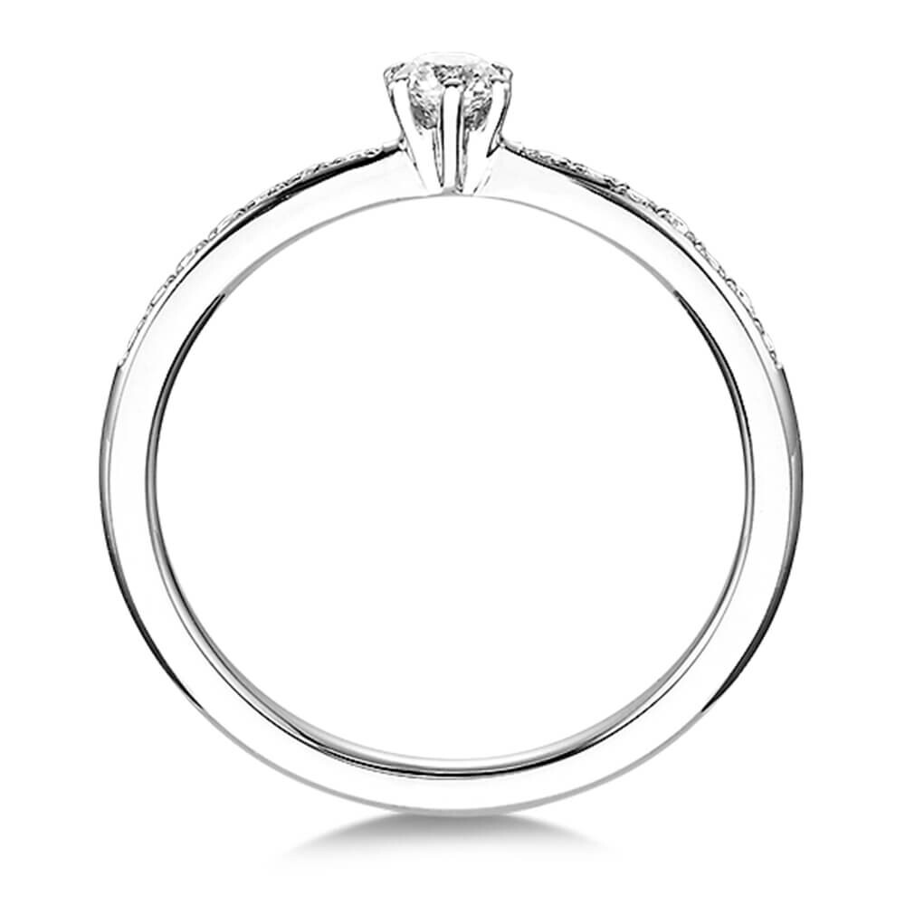 Dettinger Solitär Ring Weißgold Brillant stehend