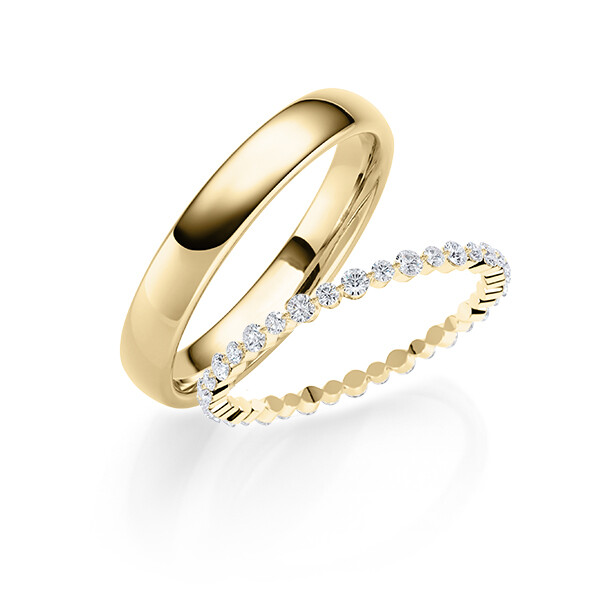Paar Trauringe / Eheringe Gelbgold 333/- zus. 0,420 ct, tw, si - RU-1821-2
