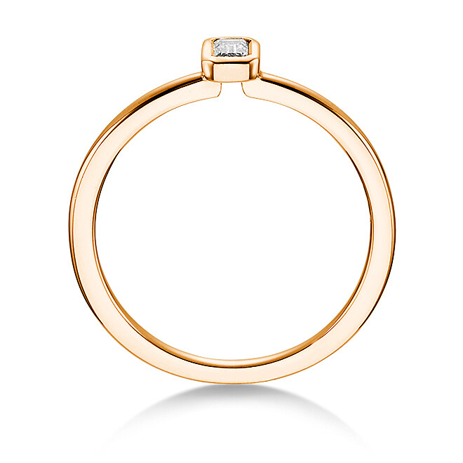 Verlobungsring Rotgold 585 Emerald-Diamantd 0,25 ct Solitär – Dettinger 27127
