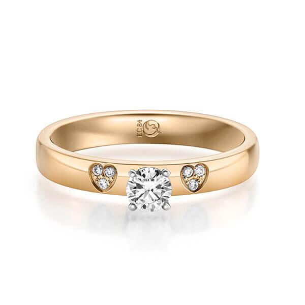 Diamantring Roségold 375 zus. 0,280 ct, tw,si Brillant Rubin RU-1716-4