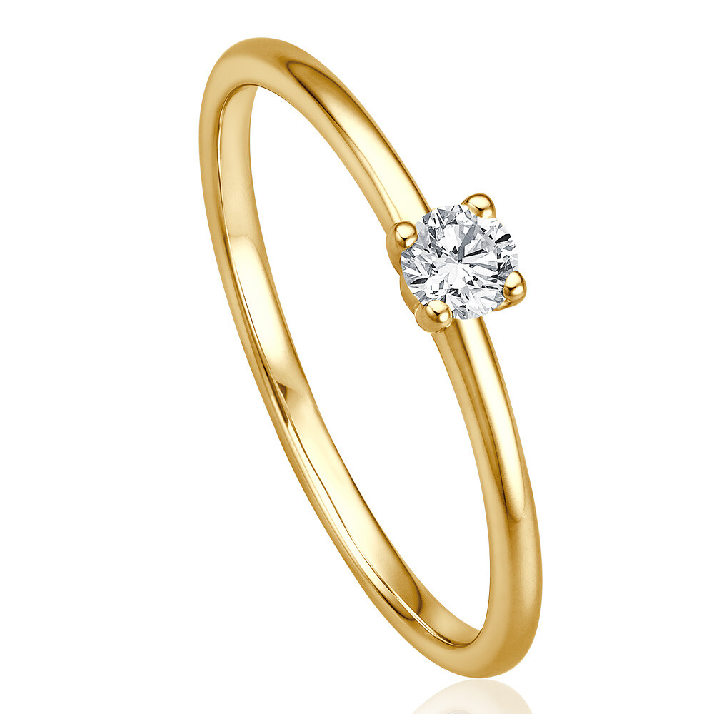 bella luce Solitaire Ring Gelbgold Brillant 0.170 ct. w/si
