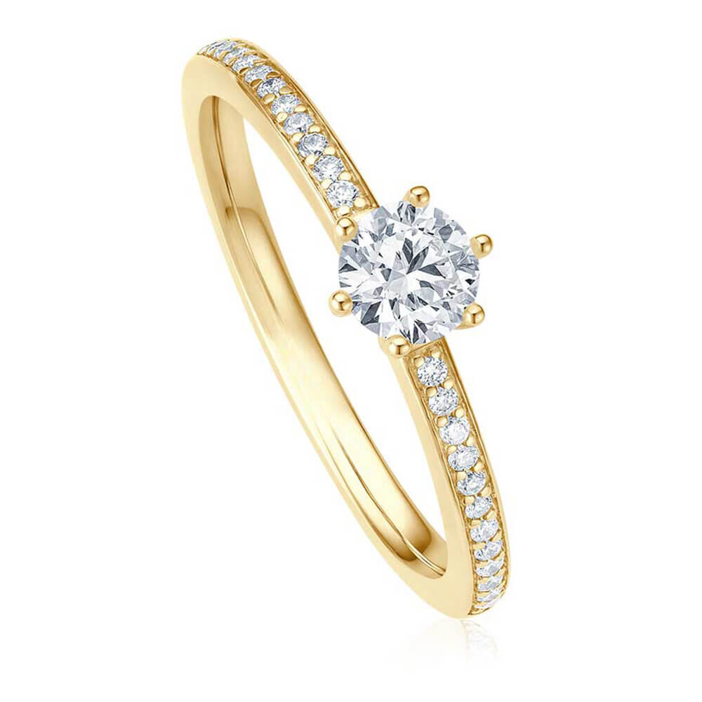 Verlobungsring Pavé Gelbgold bella luce EH005581