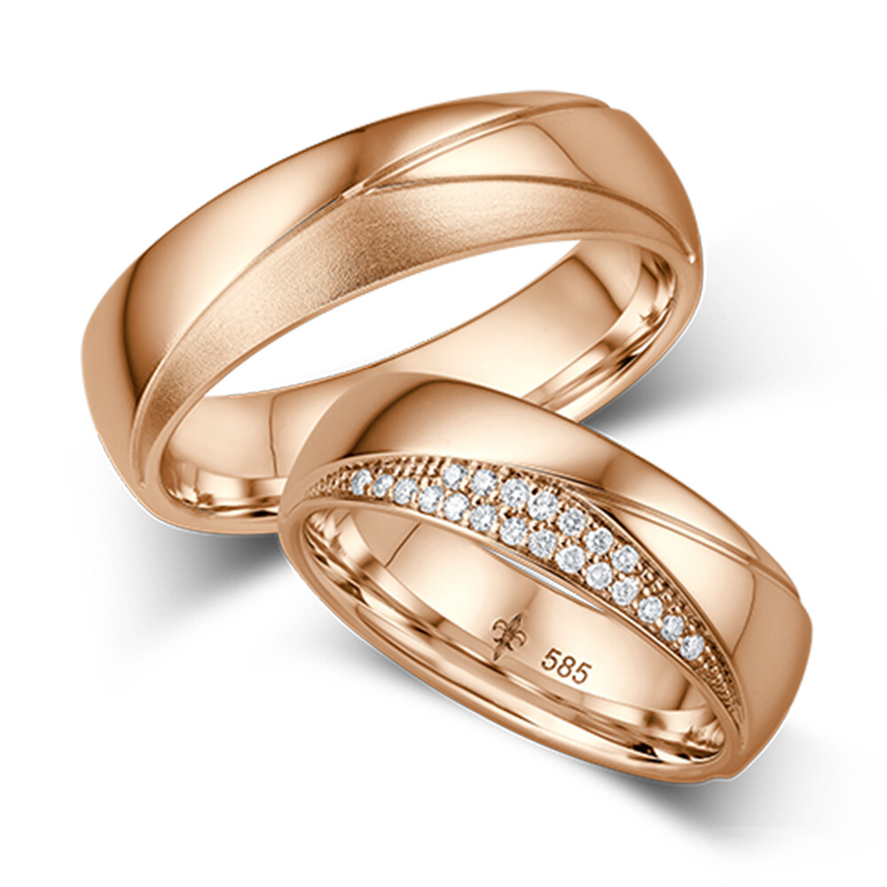 Giloy Trauringe Émilie Rotgold TR-0-00010 & TR-1-00010