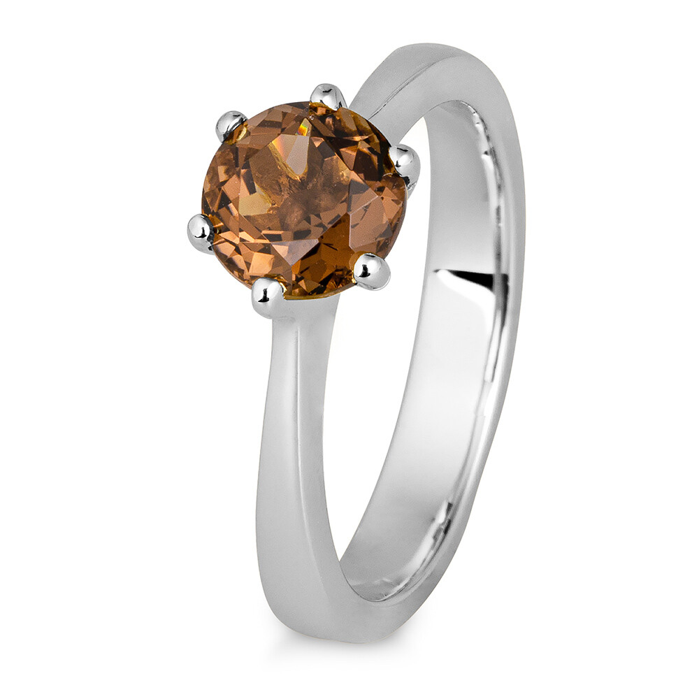 Verlobungsring mit Rauchquarz BR197-5 Platin