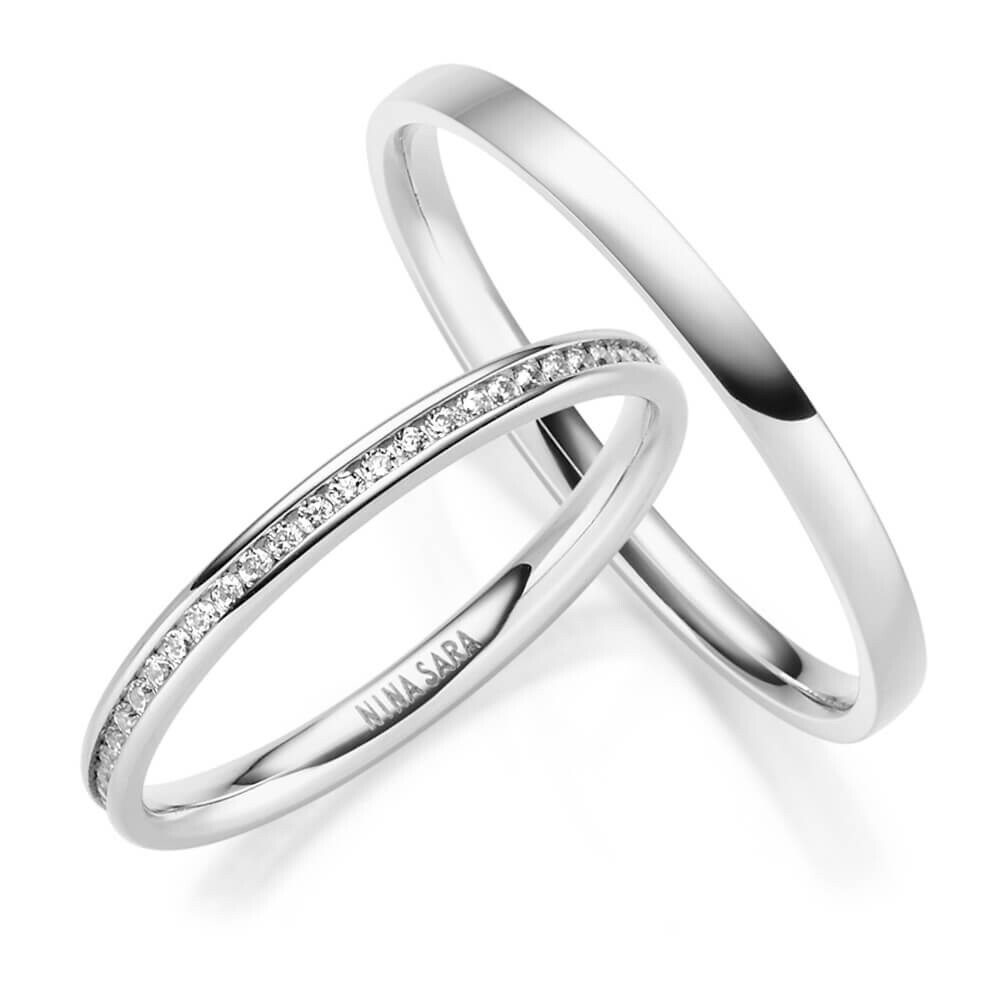 Edelstahlring mit Beisteckring schmal Nina Sara NS-17