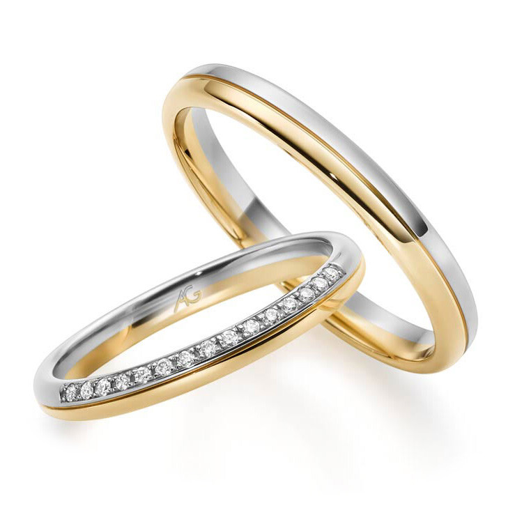 Gerstner Trauringe Weißgold & Gelbgold 4/28774/2.5 & 28774/3