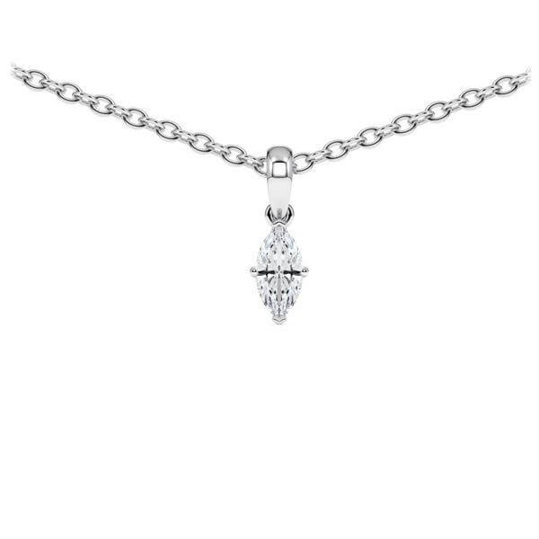 Collier Platin 950 Marquise-Diamant zus. 0,200 ct, tw, vs Rubin RU-1781-1