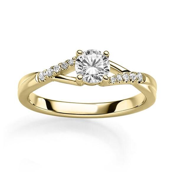 Verlobungsring Gelbgold 750 zus. 0,560ct Lab Grown & TW/SI Rubin RU-1831