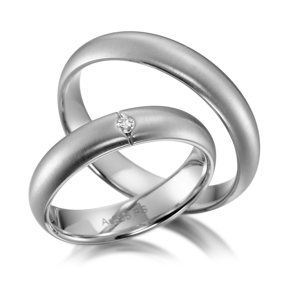 Sickinger Trauringe Weißgold Brillant SC-1114-1