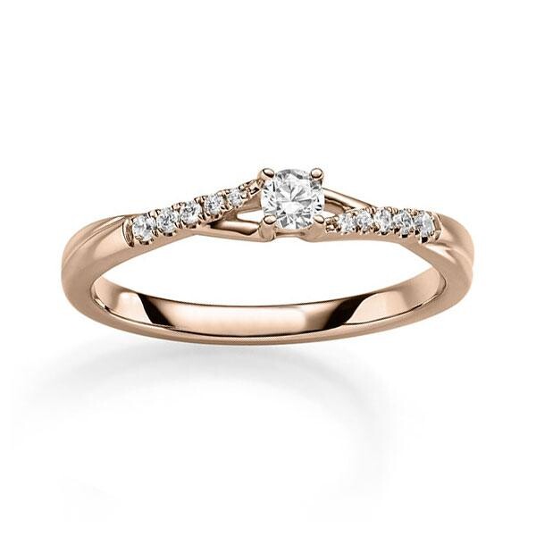 Verlobungsring Rotgold 585 zus. 0,160ct TW/SI Rubin RU-1831