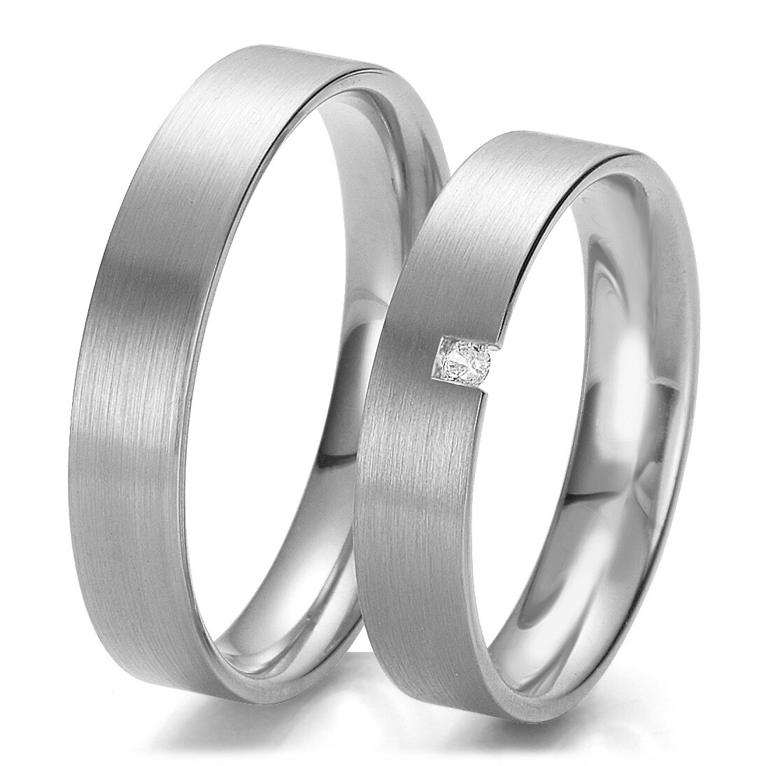 Breuning Trauringe Weißgold Rainbow 48/06213 & 48/06214