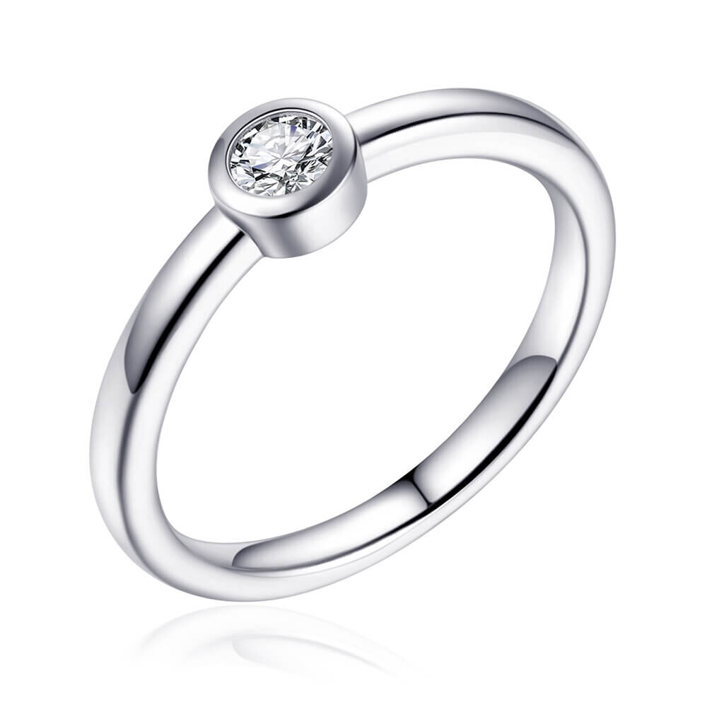 Ring Silber 925 mit Zirkonia Weiß Gisser R373