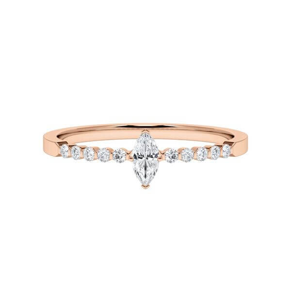 Diamantring Rotgold 333 Marquise-Diamant zus. 0,300ct. Rubin RU-1792