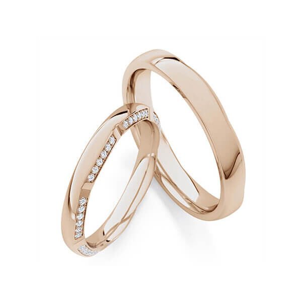 Trauringe Memoire Peach-Gold Rubin RU-1775