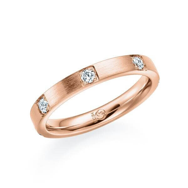 Memoire Diamantring Rotgold 333 zus. 0,350ct. Brillant Rubin RU-1556