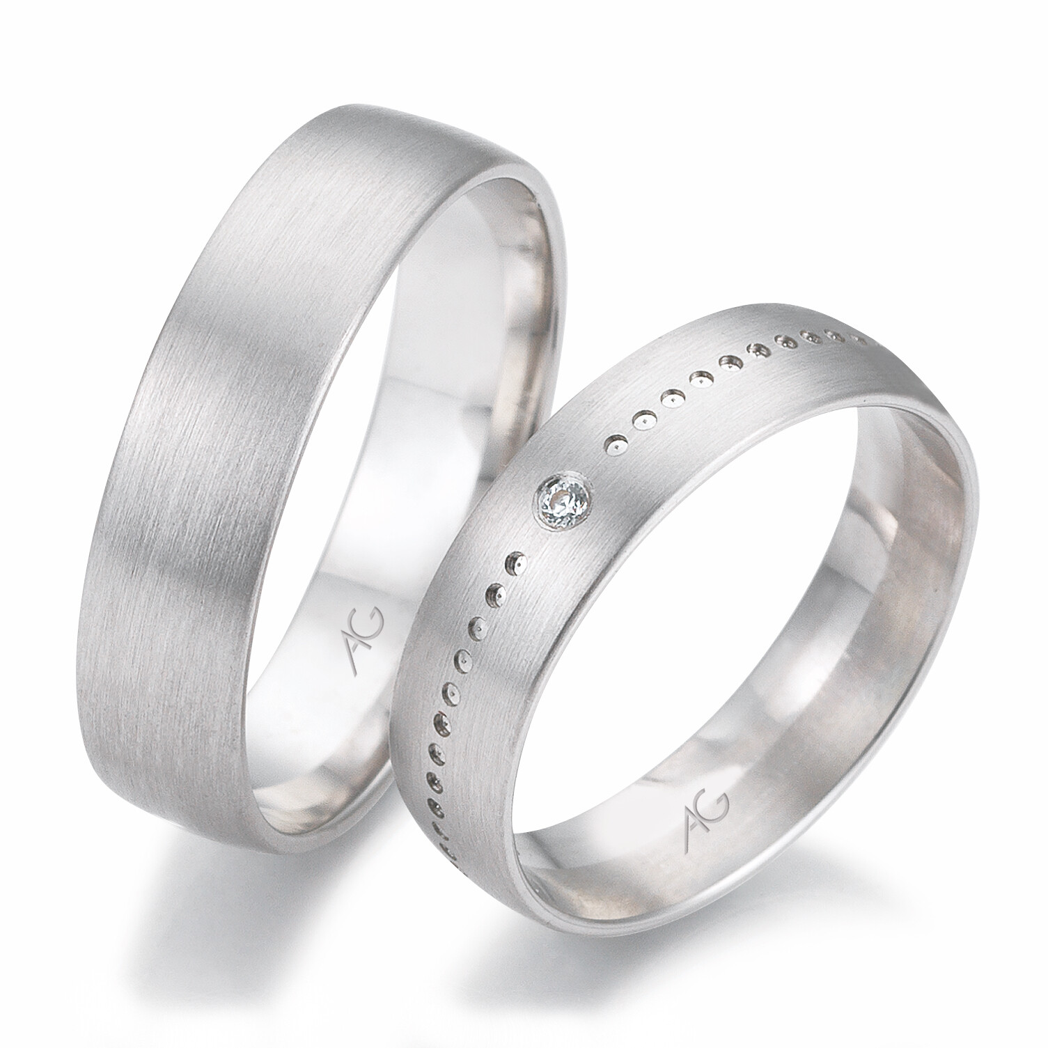 August Gerstner Trauringe 4/28660/5 & 28660/5 Weißgold