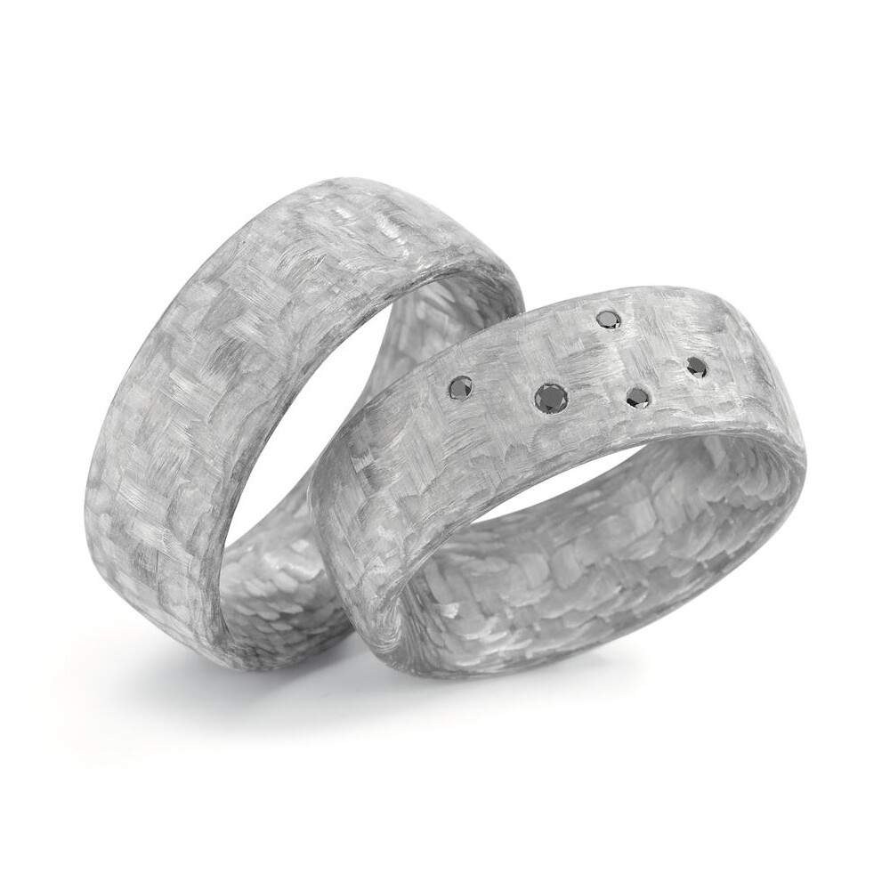 Trauringe Carbon grau Brillant TitanFactory 52522