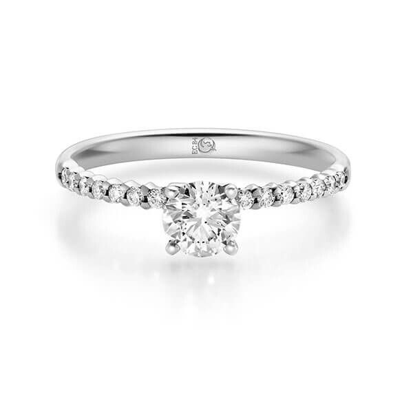 Diamantring Graugold 375 zus. 0,640 ct, Lab-Grown & tw,si Brillant Rubin RU-1724-11