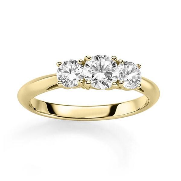 Verlobungsring Gelbgold 750 zus. 1,300ct. Lab-Grown Diamant Rubin RU-1830-29