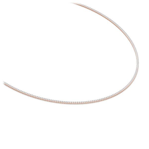 Tennis-Collier Rotgold 375 zus. 3,000ct. Lab Grown Diamant Rubin RU-1858