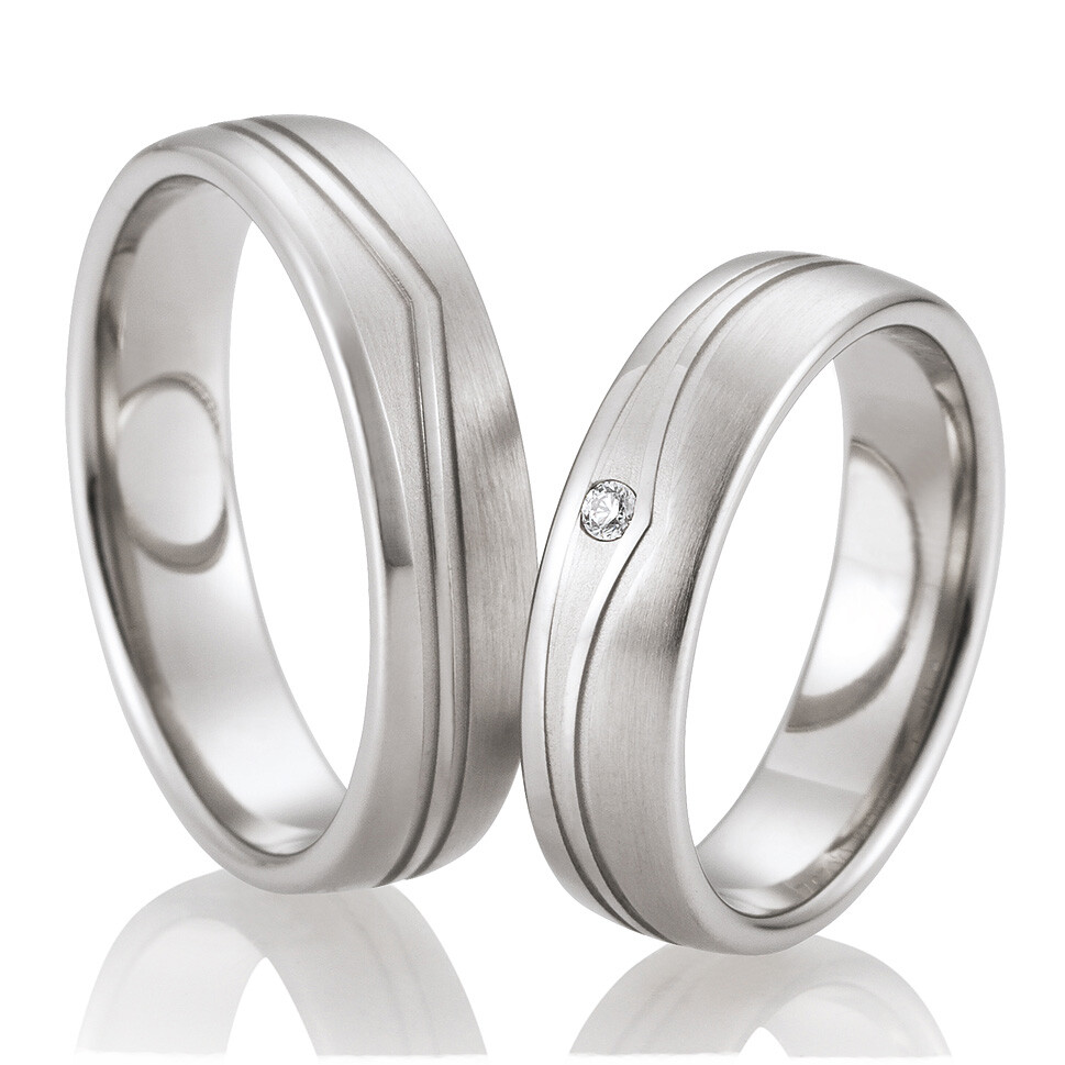 Breuning Trauringe 48/02665 & 48/02666 aus Palladium