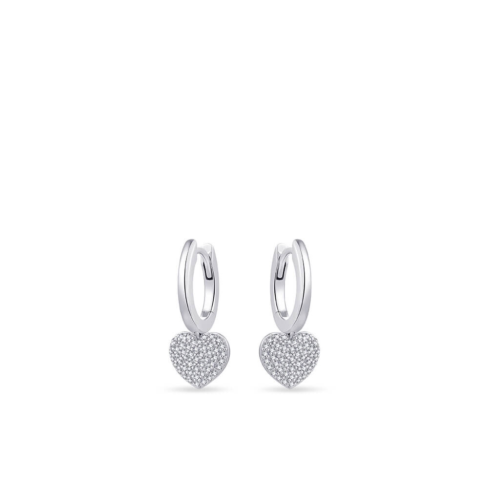 Creolen baumelndes Herz Silber 925 Zirkonia Gisser KC1025