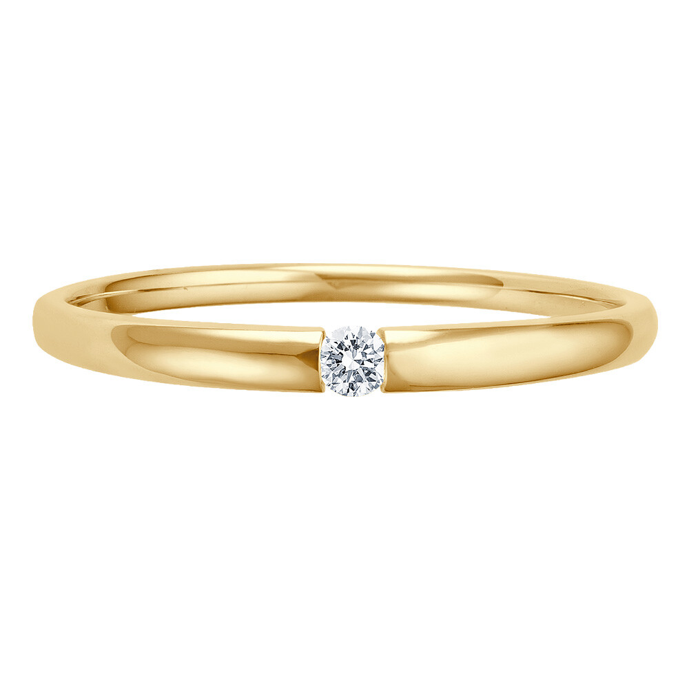 bella luce Solitaire Ring Gelbgold Brillant 0.040 ct. w/si, liegend