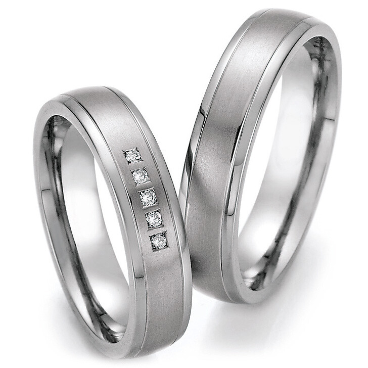 Ruesch Trauringe 77/20010-050 & 77/20020-050 aus Titan