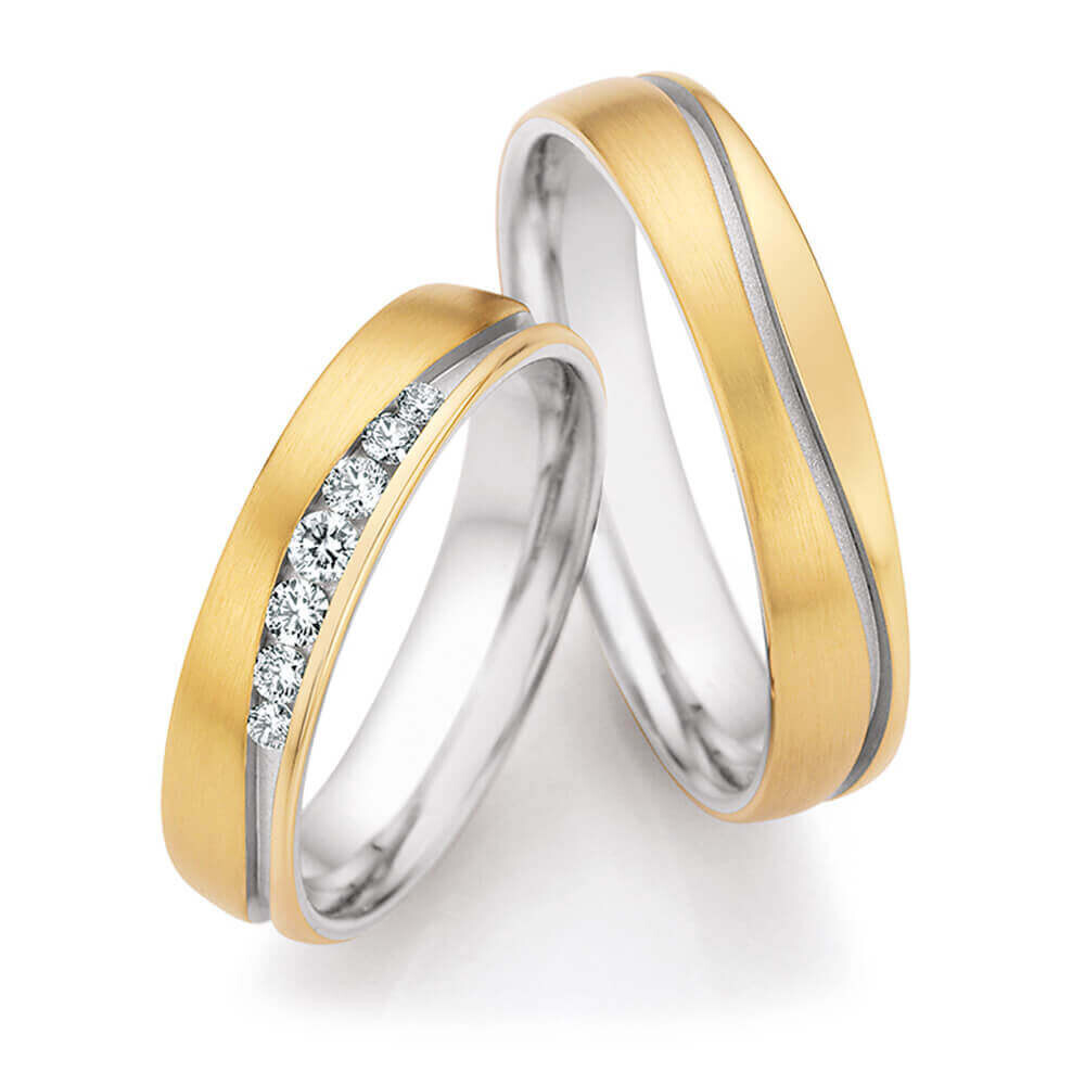 Eheringe Honeymoon Gelb-/Weißgold 66/75030 & 66/75040