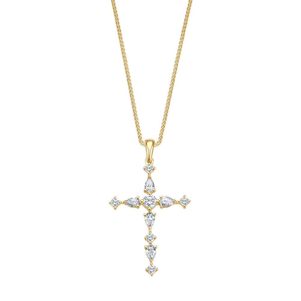 Kette mit Anhänger Kreuz Gelbgold bella luce EH5681