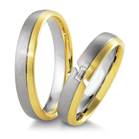 Breuning Trauringe 48/04141 & 48/04142 Weißgold & Gelbgold