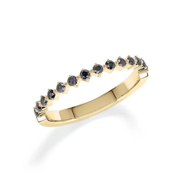 Memoire- Vorsteckring Gelbgold 333 zus. 0,260ct. Black Rubin 1806