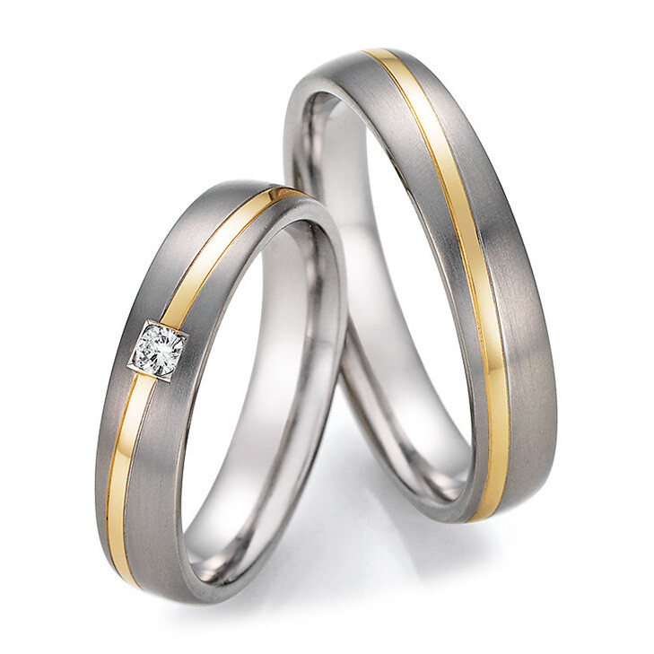 Collection Ruesch Trauringe Titan Gelbgold 585 78/10110 & 78/10120