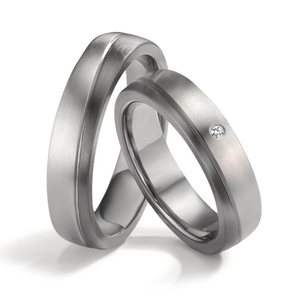 Trauringe aus Tantal & Platin Brillant TeNo 52701