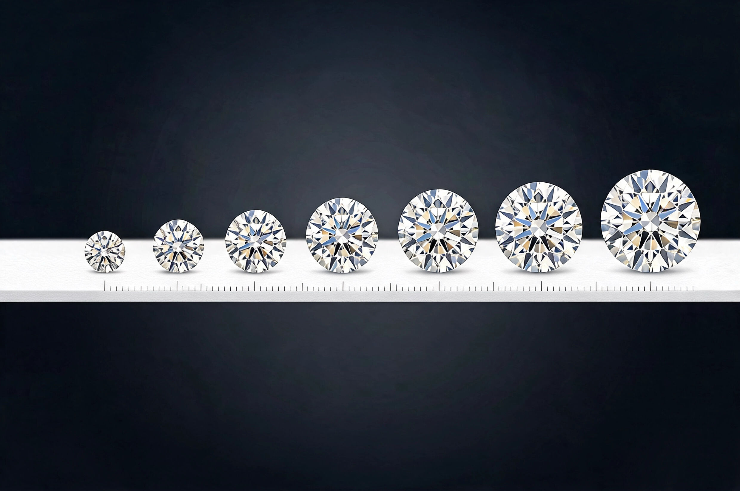 Diamanten mit unterschiedlichem Karatgewicht