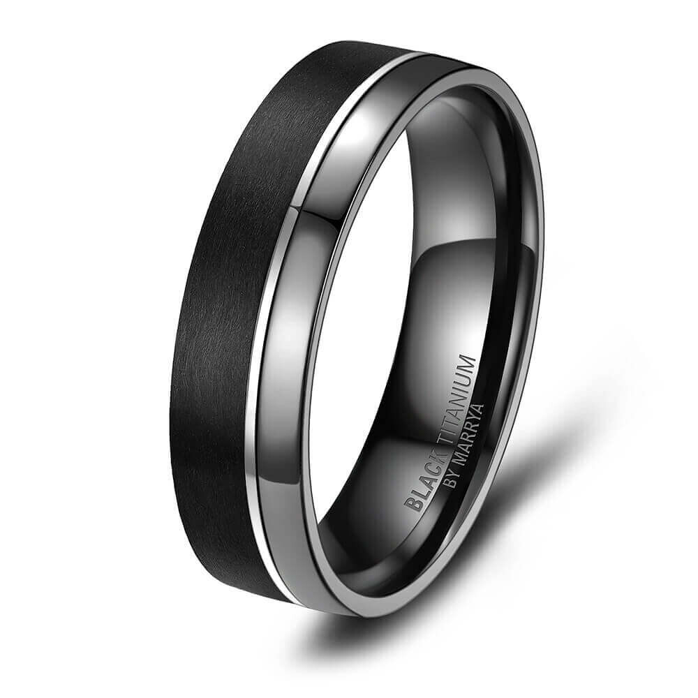 Einzelring Herren Black Titanium BT-07