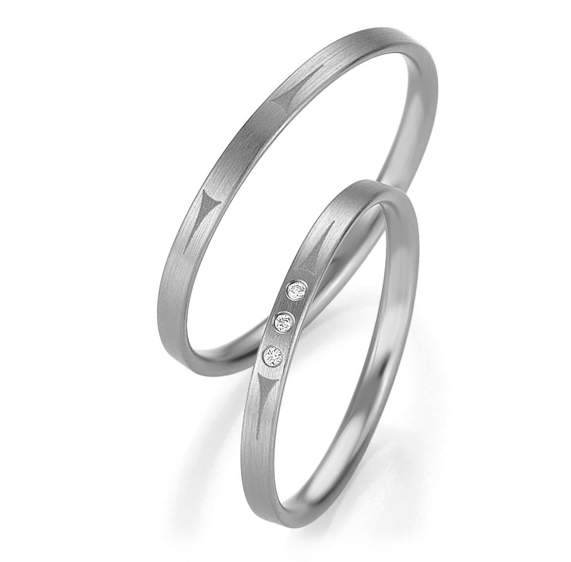 Trauringe Weißgold Basic Slim Breuning 48/04319 & 48/04320